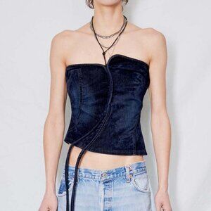 BNWT Ottolinger Velvet Denim Corset